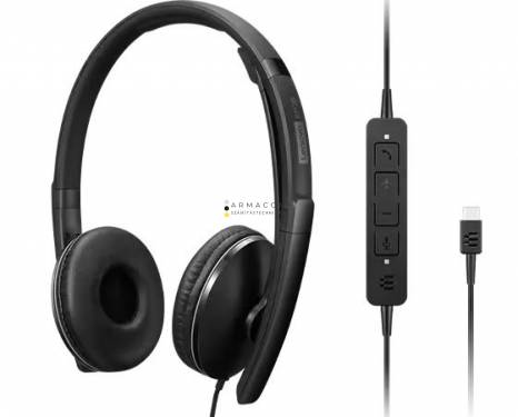 Lenovo Wired ANC Gen 2 UC Headset Black