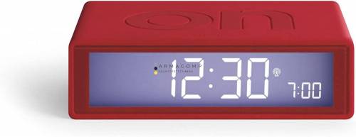 Lexon Flip+ LCD Alarm Clock Rubber Red