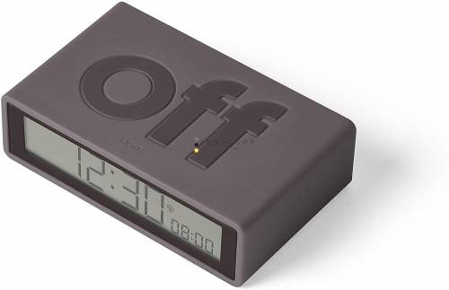 Lexon Flip+ LCD Alarm Clock Rubber Dark Grey