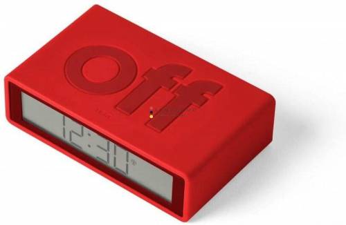 Lexon Flip+ LCD Alarm Clock Rubber Red