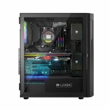 Logic Aramis ARGB Midi Tempered Glass Black