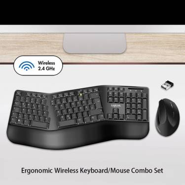 Logilink Egonomic Wired Keyboard+Mouse Black