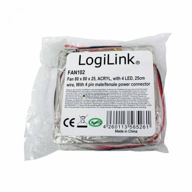 Logilink FAN102 8cm cooler Acryl with Blue LED