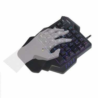 Logilink Illuminated one-hand gaming keyboard Black