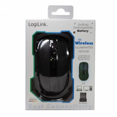 Logilink Illuminated wireless optical mouse Black