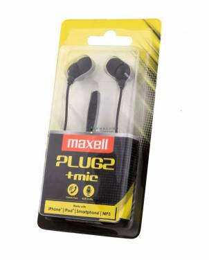 Maxell Plugz + mic Earphone Black