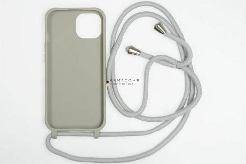 Mobile Origin Lanyard Case iPhone 15 Light Grey