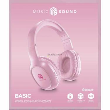 MUSICSOUND Basic Bluetooth Headband Headset Pink