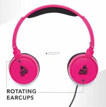 MUSICSOUND Over Ear Basic Wired Headset Pink