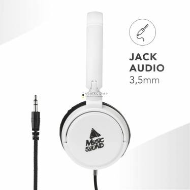 MUSICSOUND Over Ear Basic Wired Headset White