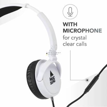 MUSICSOUND Over Ear Basic Wired Headset White