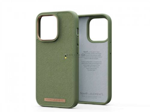 Njord Suede Comfort+ Case iPhone 14 Pro Olive