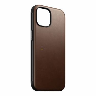 Nomad iPhone 15 Modern Leather Case Rustic Brown