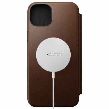 Nomad iPhone 15 Plus Modern Leather Case Brown