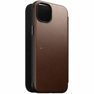 Nomad iPhone 15 Plus Modern Leather Case Brown