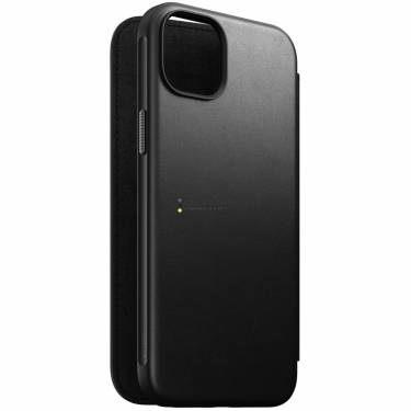 Nomad iPhone 15 Plus Modern Leather Folio Black