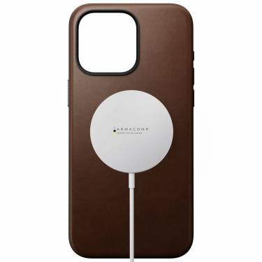 Nomad iPhone 15 Pro Max Modern Leather Case Rustic Brown