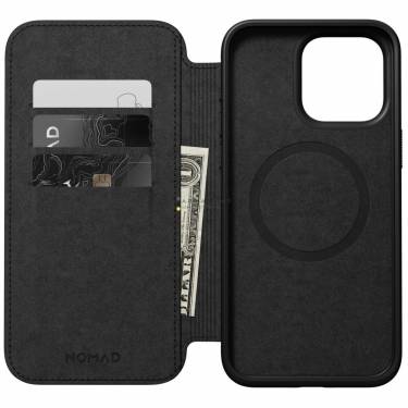 Nomad iPhone 15 Pro Max Modern Leather Folio Black