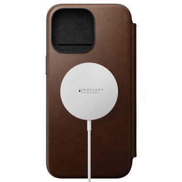 Nomad iPhone 15 Pro Max Modern Leather Folio Brown