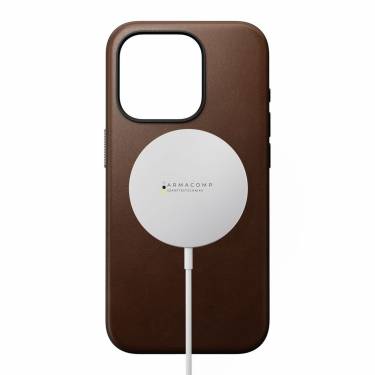 Nomad iPhone 15 Pro Modern Leather Case Rustic Brown