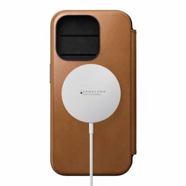 Nomad iPhone 15 Pro Modern Leather Folio English Tan