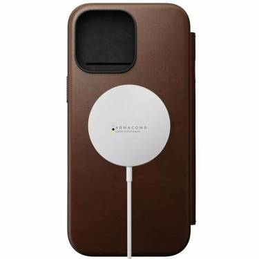 Nomad Leather Folio iPhone 16 Pro Max Brown