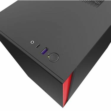 NZXT H210 Tempered Glass Matte Black/Red