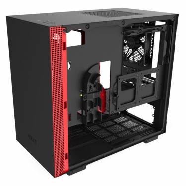 NZXT H210 Tempered Glass Matte Black/Red