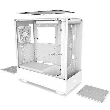 NZXT H5 Flow Tempered Glass White