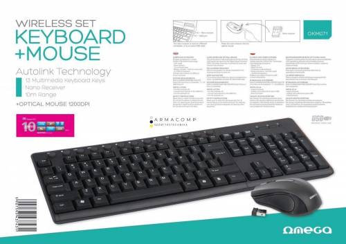 Platinet Omega OKM071B wireless keyboard & mouse Black UK