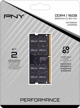 PNY 16GB DDR4 3200MHz Performance SODIMM Black