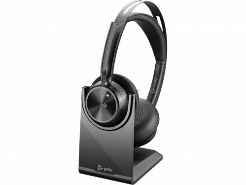 Poly Plantronics Voyager Focus 2-M Teams Wireless Bluetooth Headset with Charge Stand Black