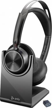 Poly Plantronics Voyager Focus 2-M UC Wireless Bluetooth Headset with Charge Stand Black