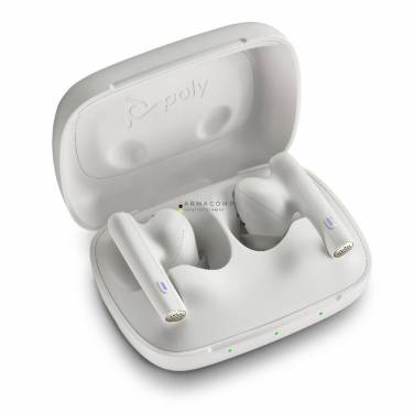 Poly Plantronics Voyager Free 60 UC Basic Charge Case USB-C Bluetooth Headset White Sand