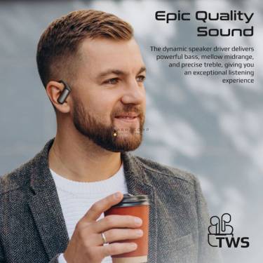 Promate  Epic SportFit High Definition ENC TWS Wireless Earbuds with IntelliTouch Headset Black