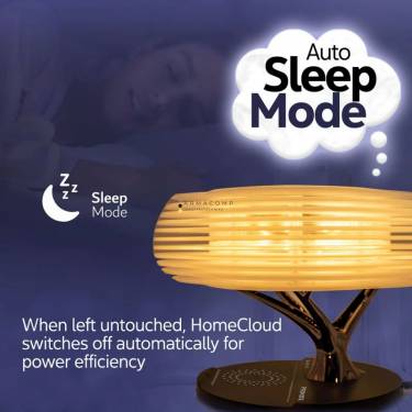 Promate  HomeCloud 3-in-1 Cloud Design Wireless Speaker with LED Nightlight and Wireless Charger Black/White