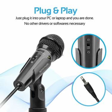 Promate  Tweeter-9 Universal Digital Dynamic Vocal Microphone Black