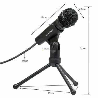 Promate  Tweeter-9 Universal Digital Dynamic Vocal Microphone Black