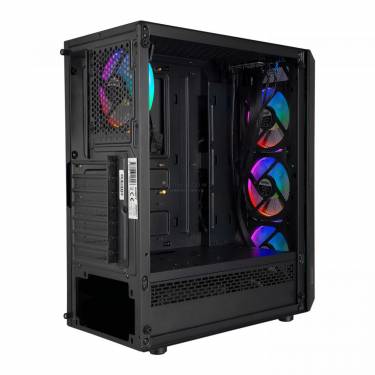 Rampage Everest Bumpy RGB Tempered Glass Black