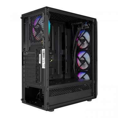 Rampage Everest Flat Mesh RGB Tempered Glass Black