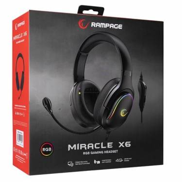 Rampage Miracle X6 Siyah RGB USB PS4/PC/XBOX Headset Black