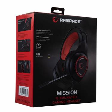 Rampage RM-K23 Mission Headset Black/Red