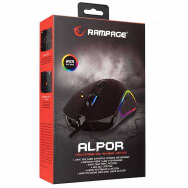 Rampage SMX-G65 ALPOR Gaming RGB Mouse Black