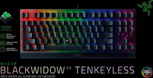 Razer BlackWidow V3 Tenkeyless Yellow Switch Keyboard Black US