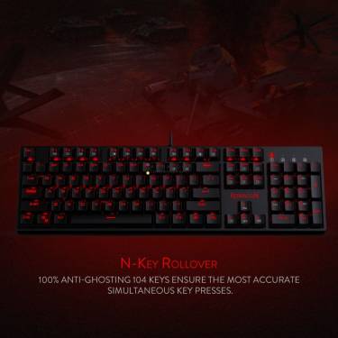 Redragon Surara Pro Red LED Backlight Mechanical Gaming Keyboard with Ultra-Fast V-Optical Blue Switches Black HU