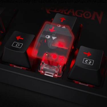 Redragon Surara Pro Red LED Backlight Mechanical Gaming Keyboard with Ultra-Fast V-Optical Blue Switches Black HU