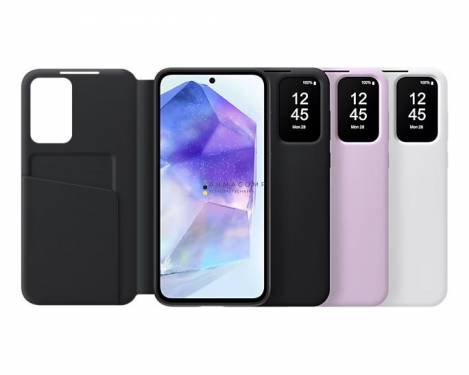 Samsung A55 Smart View Wallet Case Lavender