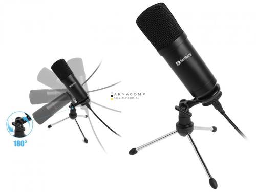 Sandberg Streamer USB Desk Microphone Black