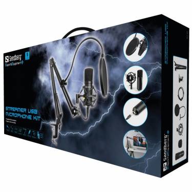 Sandberg Streamer USB Microphone Kit Black