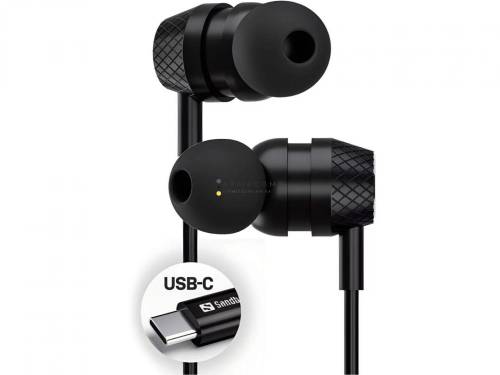 Sandberg USB-C/A In-Earset With Line-Mic Black